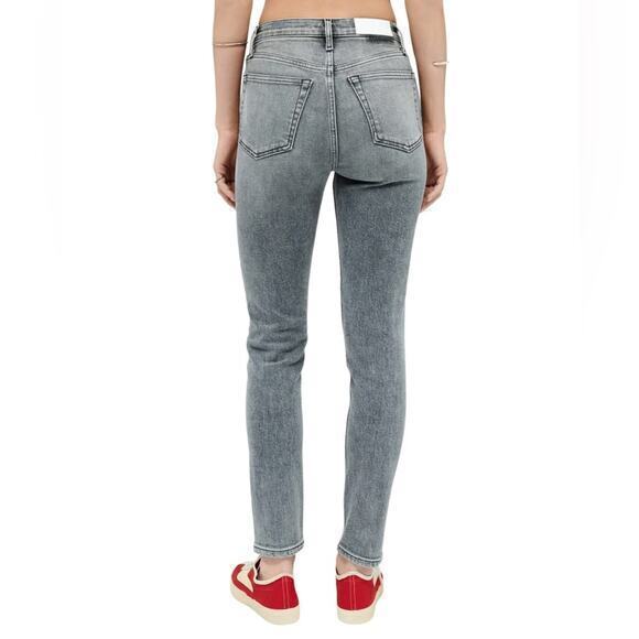 Re/Done 90s High-Rise Ankle Crop Jeans in silver fade Size 25 - Picture 15 of 16